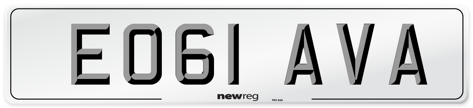 EO61 AVA Number Plate from New Reg